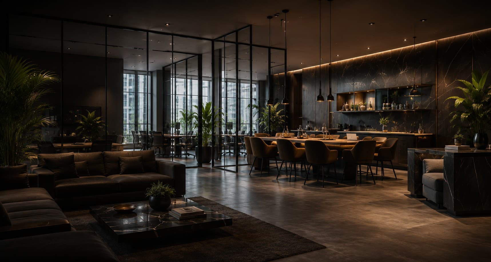 A premium contemporary Curzey workplace reception and office interior