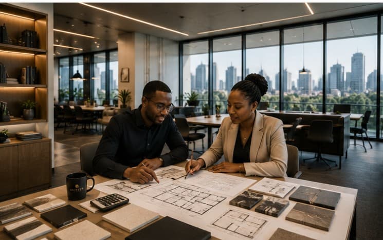 Modern commercial office interior representing the scope and cost differences between office fit-out quotations in Kenya
